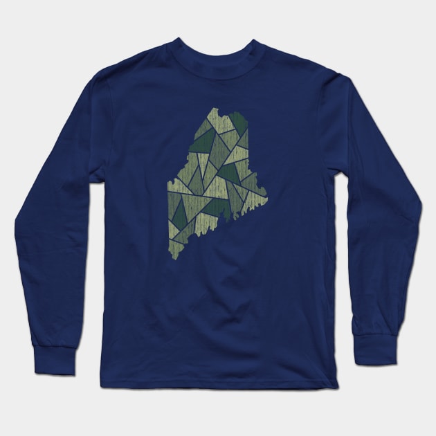 Maine Mosaic - Northern Woods Long Sleeve T-Shirt by dSyndicate